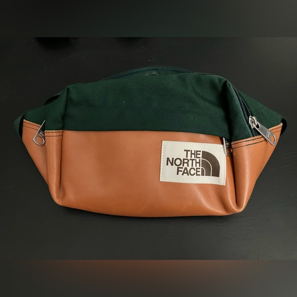 The North Face Leather Canvas Brown Label Lumbar Belt Bag Fanny Pack Crossbody - Picture 3 of 7